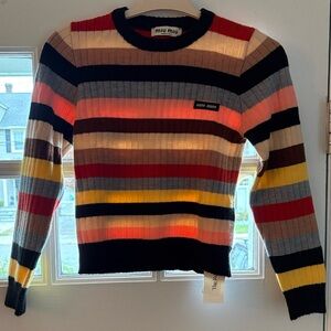 Miu Miu Bold Striped Knit Sweater